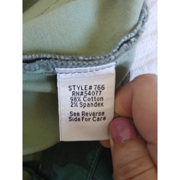 Cabi Womens Jeans Clover Camo Skinny Denim Green Mid Rise Ankle Zipper Size 6 - Picture 16 of 16
